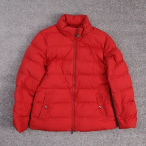 Women's Polo Ralph Lauren Down Feathers Medium Red Long Sleeve Puffer Jacket - Picture 1 of 12