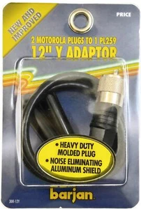 Barjan 300-12Y 1ft CB Radio Cable Adapter 2 Female Motorola to PL259 Male - Picture 1 of 5