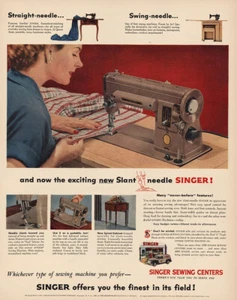1953 Singer Sewing Machine: Straight Swing Needle Vintage Print Ad - Picture 1 of 1