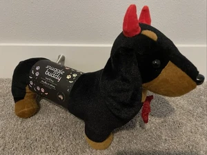 Halloween schwarz und hellbraun Dackel Teufel Snuggle Buddy Heat & Hug NEU - Bild 1 von 12
