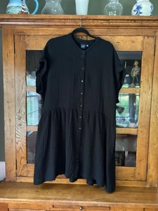 Gap 100 % Baumwolle Gaze Mini Hemd Kleid Knopfleiste schwarz Größe XXL Sum 25 gebraucht, in einwandfreiem Zustand - Bild 1 von 11