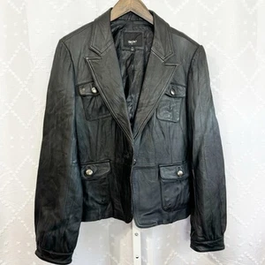 282. MOSSIMO | womens VINTAGE black leather jacket size XL - Picture 1 of 11