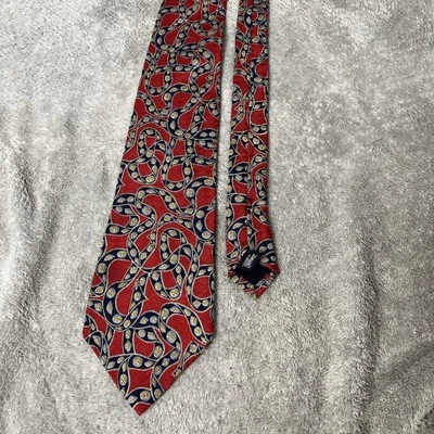 Vintage Burberry Silk Necktie Blue And Red 55” - Image 1 of 4