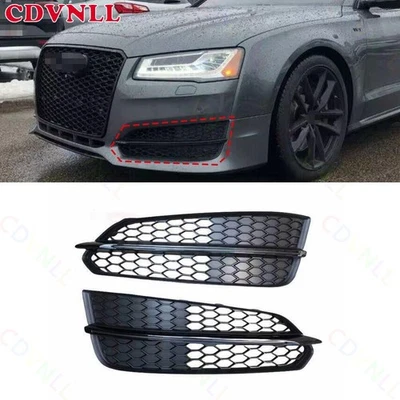 For Audi S8 2015-2018 Bright Black Replace Exterior Fog Light Lamp Strip Trim 2* - Image 1 of 4