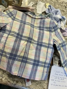 Janie  and Jack boys  4T sportcoat blue and pink plaid NWT - Picture 1 of 4