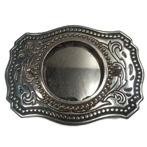 Vintage Coin Holder Belt Buckle Metal Belt Buckle 3" Long x 2" Wide UNMARKED - Picture 1 of 4