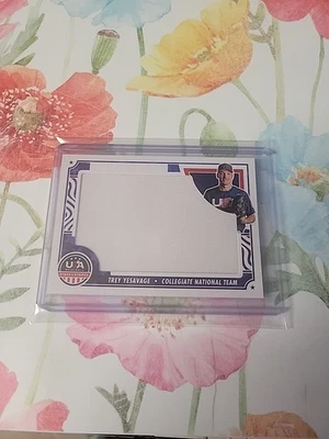 2024 Panini USA Stars & Stripes Trey Yesavage Jumbo Jersey /49 (RC) - Image 1 of 2