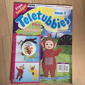 TELETUBBIES MAGAZINE WITH GIFTS badge stickers ISSUE 2 Vtg 1997 children’s BBC - Picture 1 of 6