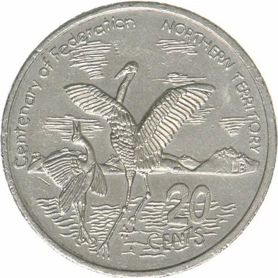 Australia | 20 Cents Coin | Brolga Crane | ny | KM:558 | 2001 - Image 1 of 2