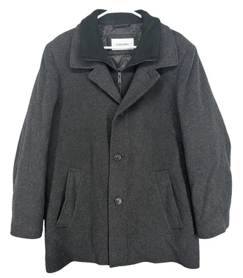 Abrigo CALVIN KLEIN para hombre talla 40S carbón calce regular mezcla de lana nuevo sin etiquetas Foto 1 de 4