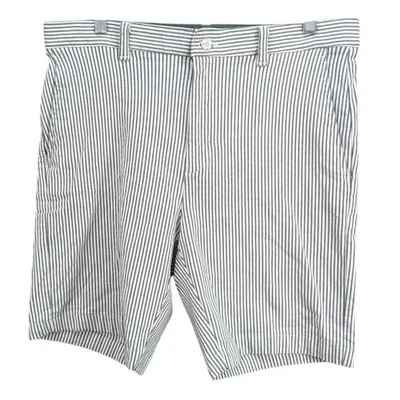Ben Hogan Shorts Men's Size 32 White Light Gray Striped Golf Flat Front Stretch - Изображение 1 из 4