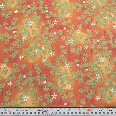 Serenity by Don Baker for Clothworks Clover Cotton Fabric Remnant 15" x 44" - Image 1 of 2