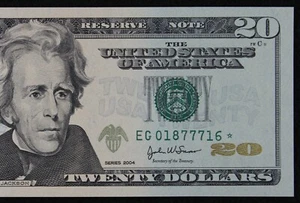 $20 2004 Gem CU Star Federal Reserve Note EG01877716* twenty dollar, Chicago G7 - Picture 1 of 3