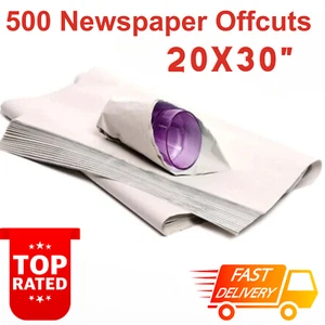 500 Sheets White Packing Paper News Offcuts 20x30" Chip Shop Food Wrapping Paper - Picture 1 of 8