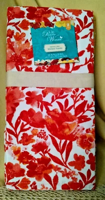 Juego de 2 Toallas de Cocina Nuevas Mujer Pionera Pintura Floral Rojo Naranja Amarillo Flor Foto 1 de 4