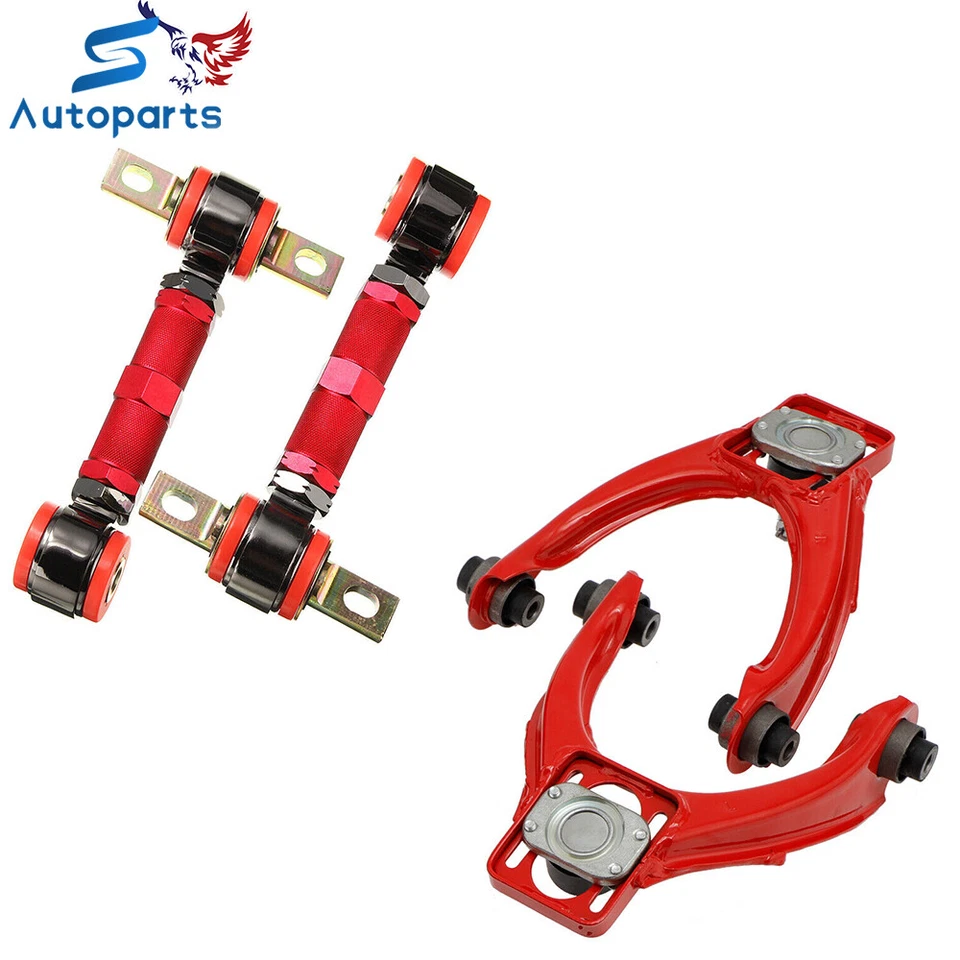 Front Upper Control Arms+Rear Camber Adjustable Kit For 1996-00 Honda Civic EK - Image 1 of 4