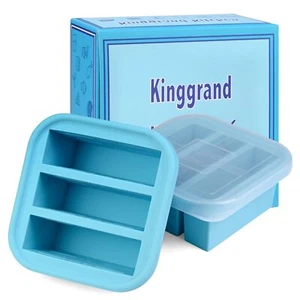 1/2-Cup Silicone Freezer Tray with Lid 2 Pack Soup Freezer Molds Food Freezin... - Picture 1 of 7