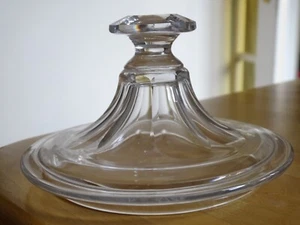 1 ANCIEN COUVERCLE EN CRISTAL TAILLER SAINT LOUIS BACCARAT COTES PLATES - Picture 1 of 8
