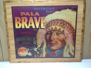 PALA BRAVE VALENCIAS orange CLOCK Mounted on Wood plaque - Bradford Bros Inc - - Picture 1 of 7