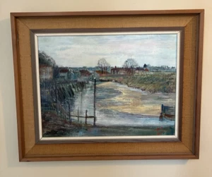 Norfolk Hickling Broad - Oil Painting on Canvas- Framed 1970’s - Picture 1 of 19