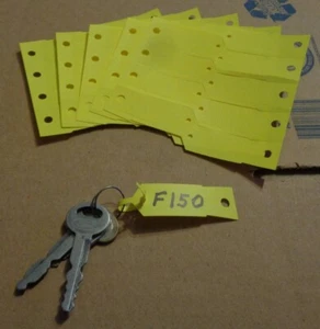 45 Yellow Arrow Tags Key / Price / Item Label Self Locking 4-1/2 X 3/4 inch - Picture 1 of 1
