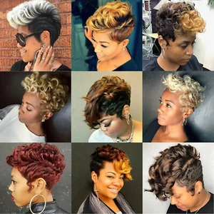 New Style Ladies Wig Short Curly Hair Wig Chemical Fiber Hair Hood - Picture 1 of 24