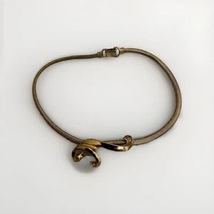 Coro Vintage Goldtone Choker Necklace Abstract Slide - Picture 1 of 7
