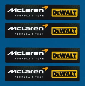 4X 150MM DEWALT MCLAREN FORMULA 1 TEAM LOGO RACING TOOLS CAR VINYL STICKERS - Picture 1 of 1