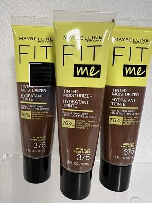 (3) Maybelline 375 Deep  Fit Me Tinted Moisturizer Natural Look Color Foundation - Image 1 of 2