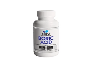 Boric Vaginal Suppositories - 60 Count (600mg) - By Simpli Supplements - Picture 1 of 9