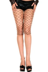 sexy MUSIC LEG diamond NET fishnet BIKER shorts OVER knee COVER up beach BOTTOMS - Picture 1 of 2