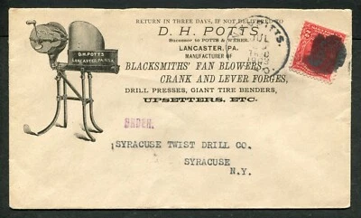 LANCASTER, PA ~ D. H. POTTS, Blacksmith’s Fan Blowers ~ ILLUS. ADV. COVER 1903 - Image 1 of 2