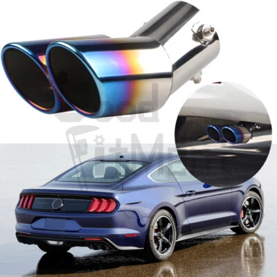 For Ford Mustang F-150 Ranger Car Rear Dual Exhaust Pipe Tail Muffler Tip Kit US - Image 1 of 4