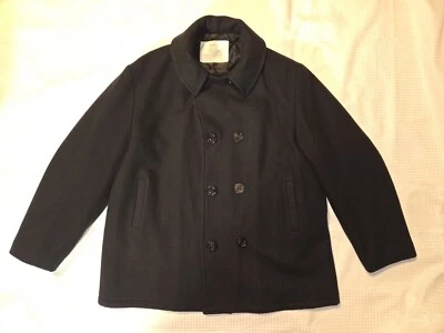 ABRIGO GUISANTE ESTILO repro vintage azul marino de Estados Unidos para hombre talla XL azul marino civil Foto 1 de 4