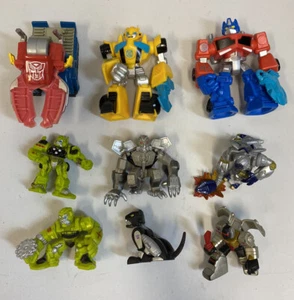 Transformers Robot Heroes Lot Of 9 Squad Figures Grimlock Optimus Prime Ravage - Picture 1 of 1