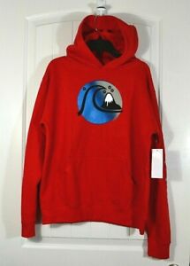 NWT YOUTH KIDS BOYS QUIKSILVER CRYSTAL SHORES HOODY RED LONG SLEEVE SZ XL