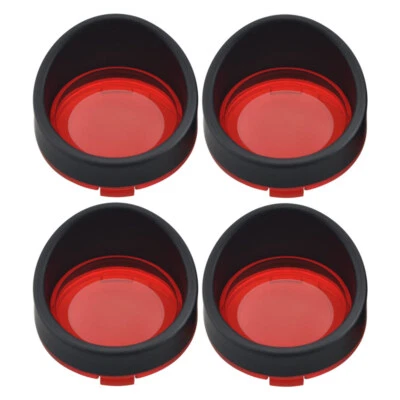 4x Turn Signals Red Lens Cover w/Black Visor Bezels for Harley Sportster Softail - Image 1 of 4