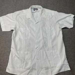 Vintage Chesters Guayabera Shirt Mens Size 42 Cotton Short Sleeves Embroidered - Picture 1 of 10