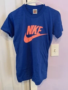 Vintage Nike T-Shirt 1980’s Made in USA Single Stitch Blau Gr. S Neu ohne Etikett Nos - Bild 1 von 8