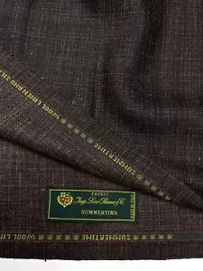 LORO PIANA SUMMERTIME Suiting Fabric Chocolate BROWN Wool Silk Linen 3.50 m. - Picture 1 of 10