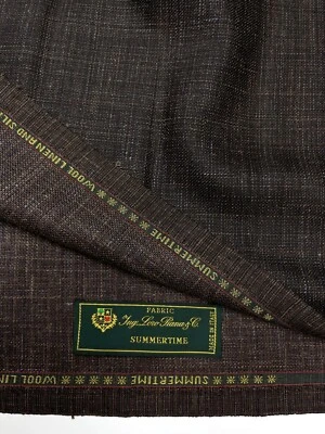 LORO PIANA SUMMERTIME Suiting Fabric Chocolate BROWN Wool Silk Linen 2.5 meter - Image 1 of 4