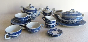 Vintage Child Tea Service Set Blue Willow Occupied Japan 19 pc - Picture 1 of 16