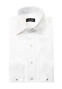 Camisa Limité blanca lisa con puños franceses - Imagen 1 de 3
