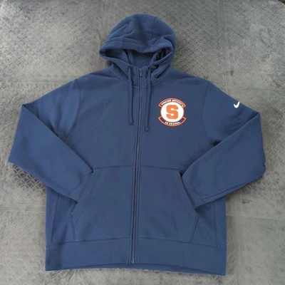 Nike Syracuse Naranja Chaqueta Con Capucha Cremallera Completa Azul Manga Larga Hombres Grande Foto 1 de 4