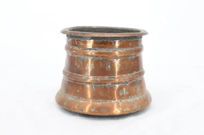 Vintage Copper Mortar Rustic Patina Apothecary Herb Grinder Heavy Metal Decor - Image 1 of 4