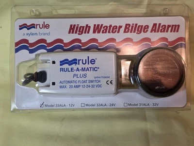 NEW Rule 33ALA High Water Bilge Alarm 12V DC Automatic Float Switch Gauge Marine - Изображение 1 из 4