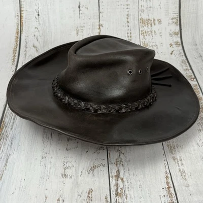 Fantasia Nicol Hats International chapéu de couro marrom tamanho médio Indiana Jones - Imagem 1 de 4