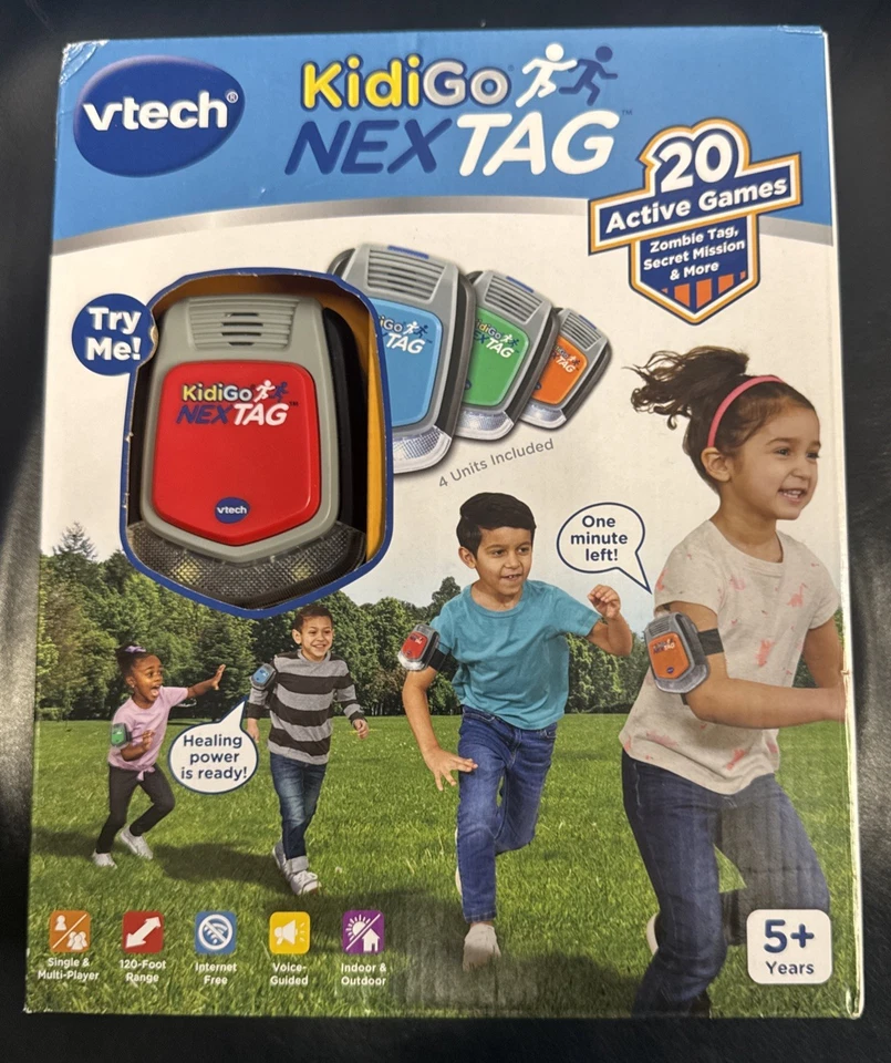 VTech KidiGo NexTag 20 Juegos Activos Etiqueta Electrónica 4 Jugadores NUEVO EN CAJA Foto 1 de 1