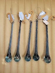 Blaue Farbe Träne Regentropfen Eiszapfen Glas Weihnachtsschmuck - Bild 1 von 3