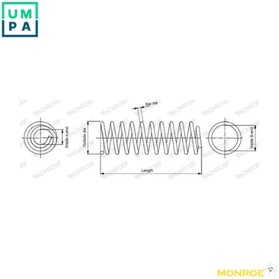 SUSPENSION SPRING SP3941 FOR HYUNDAI G4LA 1.2L G4FA 1.4L G4FC 1.6L 4cyl i20 - Image 1 of 4